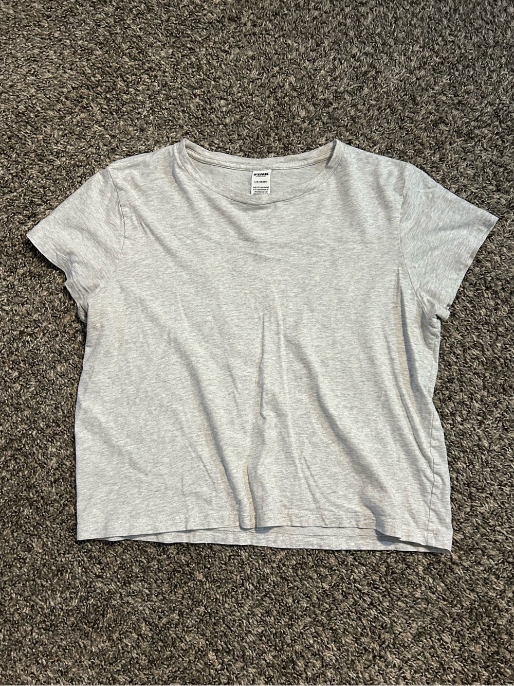 Victoria’s Secret PINK Light Gray Basic Crewneck Tee - Picture 2 of 7